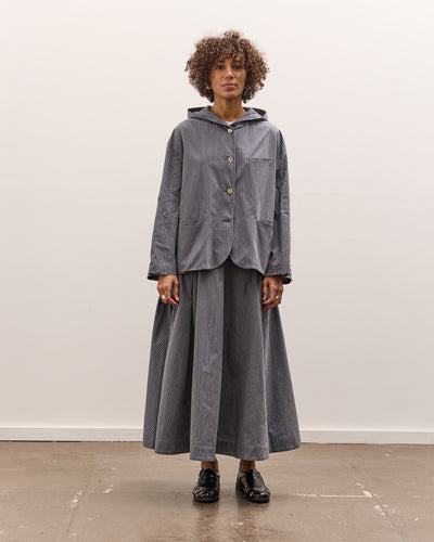 Cawley Reeva Hooded Shirt, Navy Stripe