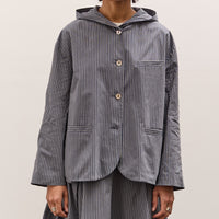 Cawley Reeva Hooded Shirt, Navy Stripe