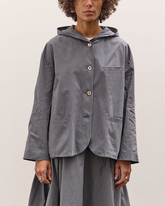 Cawley Reeva Hooded Shirt, Navy Stripe