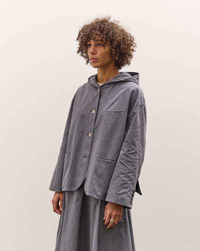 Cawley Reeva Hooded Shirt, Navy Stripe