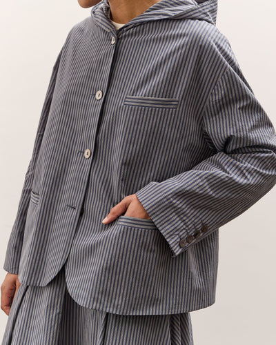 Cawley Reeva Hooded Shirt, Navy Stripe