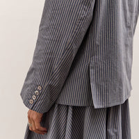 Cawley Reeva Hooded Shirt, Navy Stripe