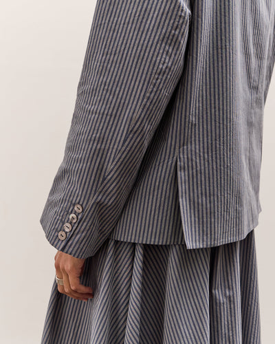 Cawley Reeva Hooded Shirt, Navy Stripe