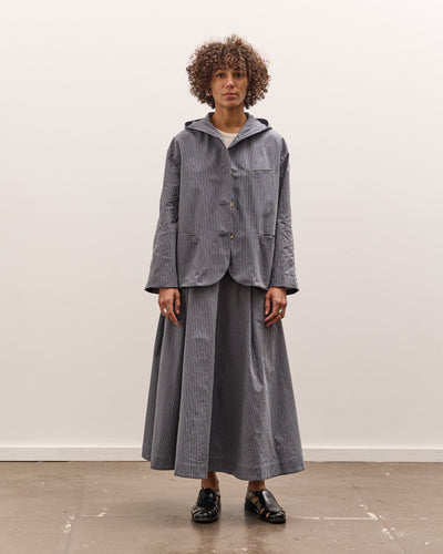 Cawley Longline Stevie Skirt, Navy Stripe