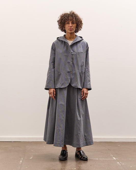 Cawley Longline Stevie Skirt, Navy Stripe