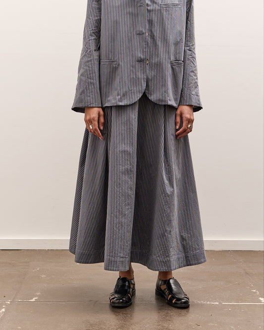 Cawley Longline Stevie Skirt, Navy Stripe