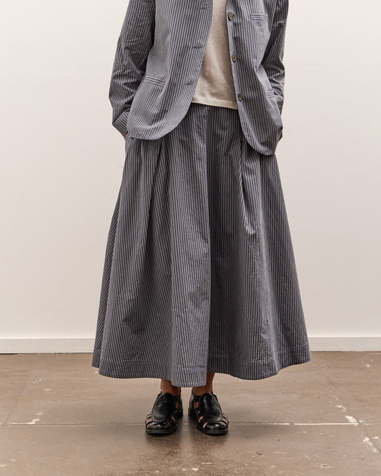 Cawley Longline Stevie Skirt, Navy Stripe