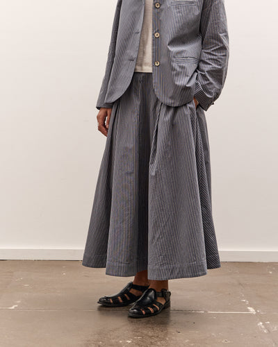 Cawley Longline Stevie Skirt, Navy Stripe