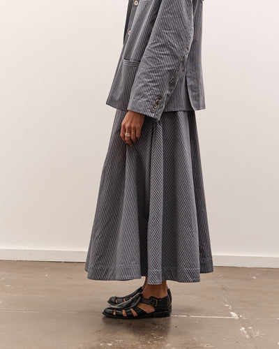 Cawley Longline Stevie Skirt, Navy Stripe