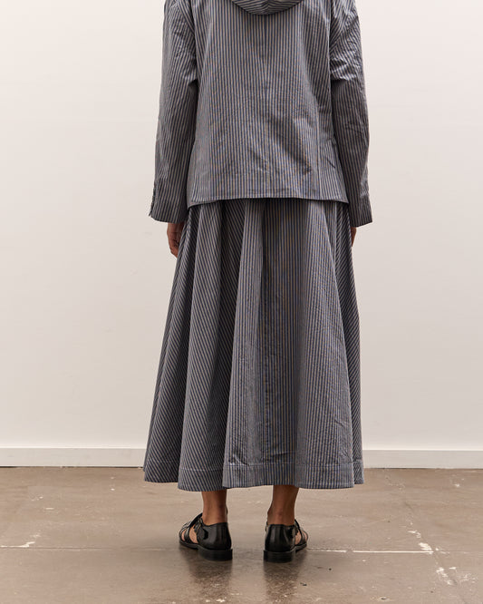 Cawley Longline Stevie Skirt, Navy Stripe