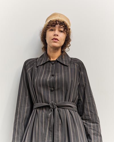 Cawley Japanese Mugwasher Stripe Cotton Kit Dress, Greys