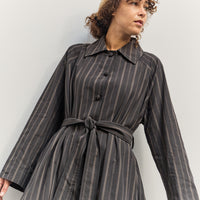 Cawley Japanese Mugwasher Stripe Cotton Kit Dress, Greys