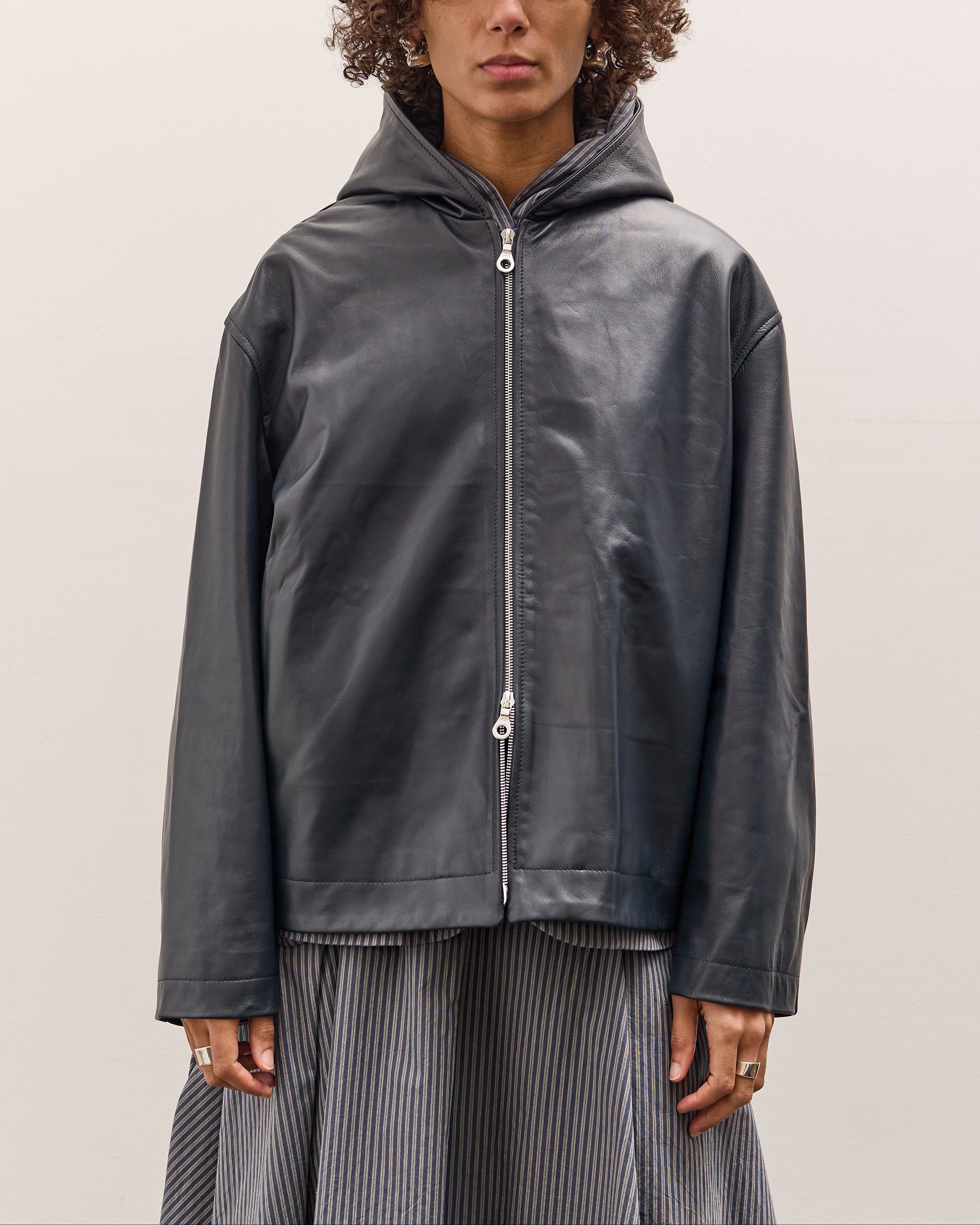 CCU ×SandWaterr HOODED PULLOVER LEATHER MEN LEATHER PULL OVER HOODIE- BLACK – DaRucci Leather