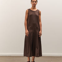 Cawley Wool V Back Isabella Dress, Chocolate