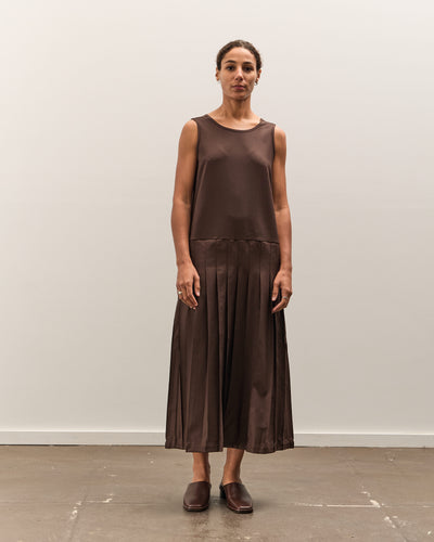 Cawley Wool V Back Isabella Dress, Chocolate