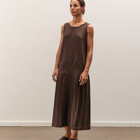Cawley Wool V Back Isabella Dress, Chocolate