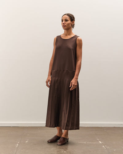 Cawley Wool V Back Isabella Dress, Chocolate