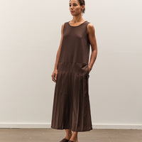 Cawley Wool V Back Isabella Dress, Chocolate