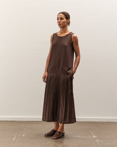 Cawley Wool V Back Isabella Dress, Chocolate