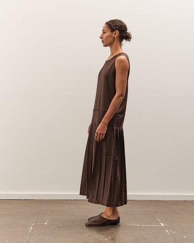 Cawley Wool V Back Isabella Dress, Chocolate