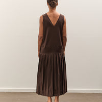 Cawley Wool V Back Isabella Dress, Chocolate
