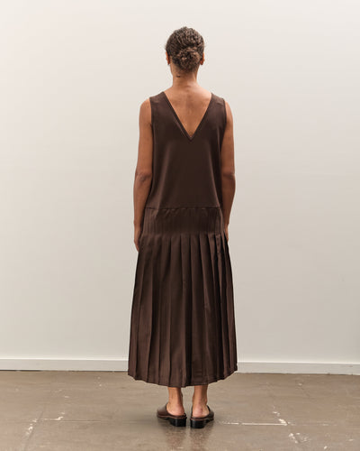Cawley Wool V Back Isabella Dress, Chocolate