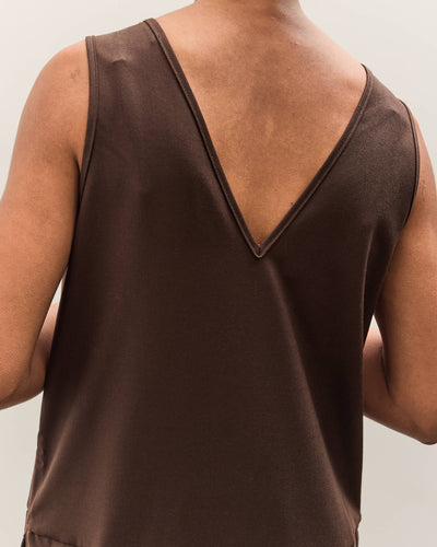 Cawley Wool V Back Isabella Dress, Chocolate