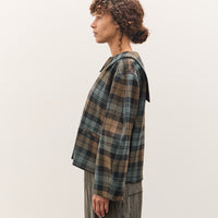 Cawley Worsted Wool Zip Up Ellie Jacket, Weathered Blues Tartan
