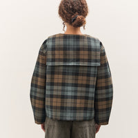 Cawley Worsted Wool Zip Up Ellie Jacket, Weathered Blues Tartan