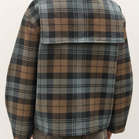 Cawley Worsted Wool Zip Up Ellie Jacket, Weathered Blues Tartan