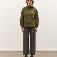 Cawley Wrap Neck Pullover Sweater, Moss