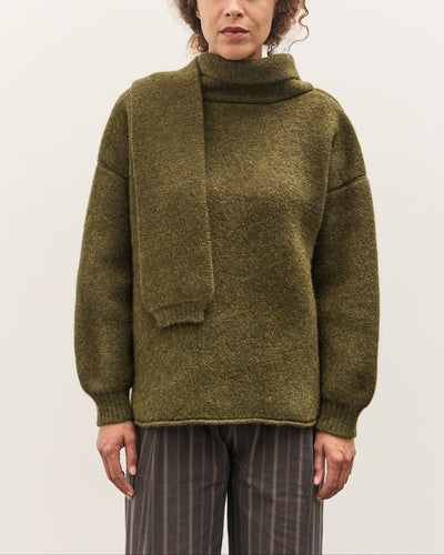 Cawley Wrap Neck Pullover Sweater, Moss
