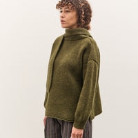 Cawley Wrap Neck Pullover Sweater, Moss