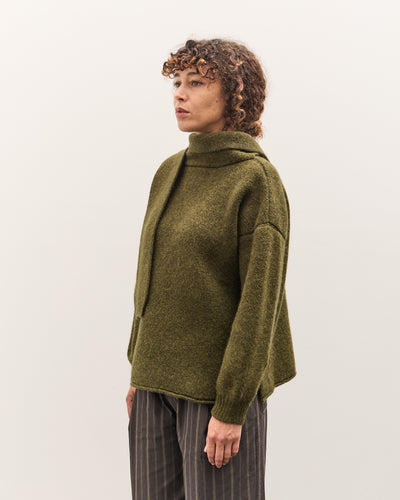 Cawley Wrap Neck Pullover Sweater, Moss