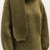 Cawley Wrap Neck Pullover Sweater, Moss