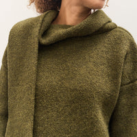 Cawley Wrap Neck Pullover Sweater, Moss