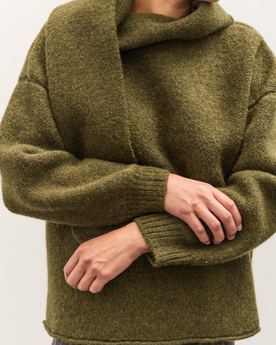 Cawley Wrap Neck Pullover Sweater, Moss