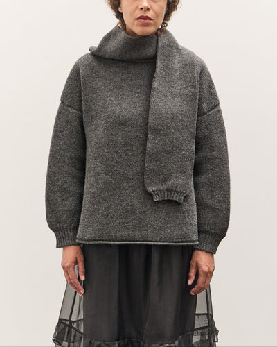 Cawley Wrap Neck Pullover Sweater, Slate