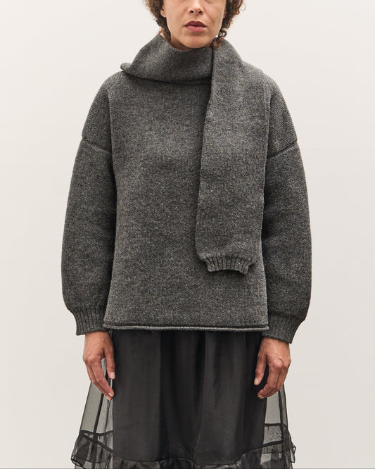 Cawley Wrap Neck Pullover Sweater, Slate