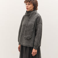Cawley Wrap Neck Pullover Sweater, Slate