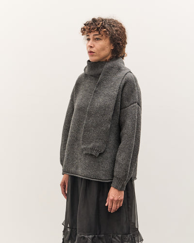 Cawley Wrap Neck Pullover Sweater, Slate