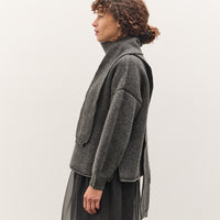 Cawley Wrap Neck Pullover Sweater, Slate