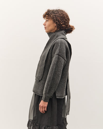 Cawley Wrap Neck Pullover Sweater, Slate