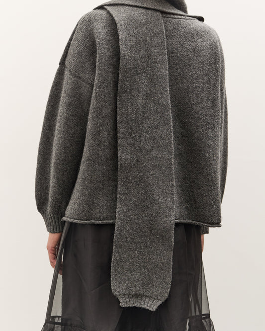Cawley Wrap Neck Pullover Sweater, Slate