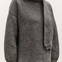 Cawley Wrap Neck Pullover Sweater, Slate