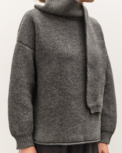 Cawley Wrap Neck Pullover Sweater, Slate