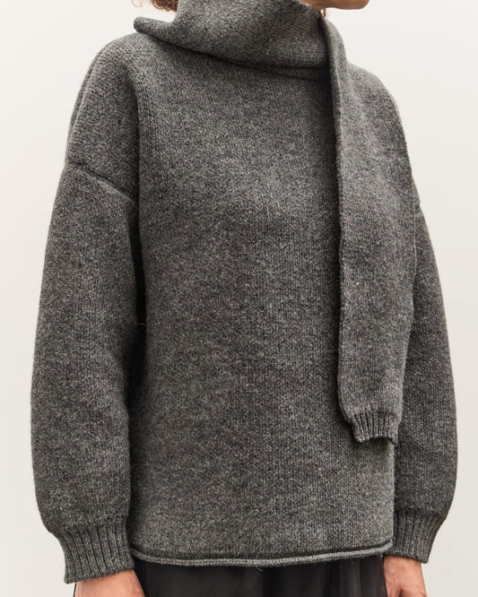 Cawley Wrap Neck Pullover Sweater, Slate