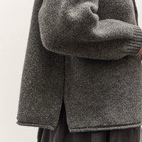 Cawley Wrap Neck Pullover Sweater, Slate