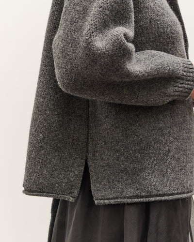 Cawley Wrap Neck Pullover Sweater, Slate