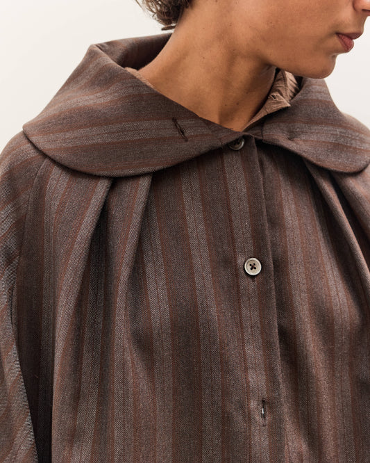 Colbo Cape, Navy / Brown Stripe